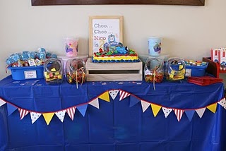 thomas the tank engine train birthday candy table